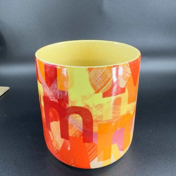 Anthropologie Monogram Letter M Mug Initial Multicolor Ceramic Coffee Mug Cup - Picture 11 of 12